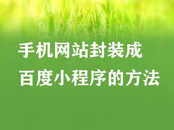 手機(jī)網(wǎng)站封裝成百度小程序的方法
