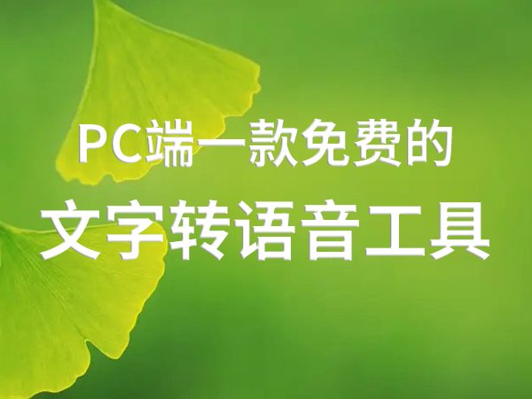一款在pc端能文字轉(zhuǎn)成語(yǔ)音的工具