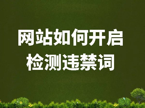 網(wǎng)站如何開(kāi)啟檢測(cè)違禁詞功能